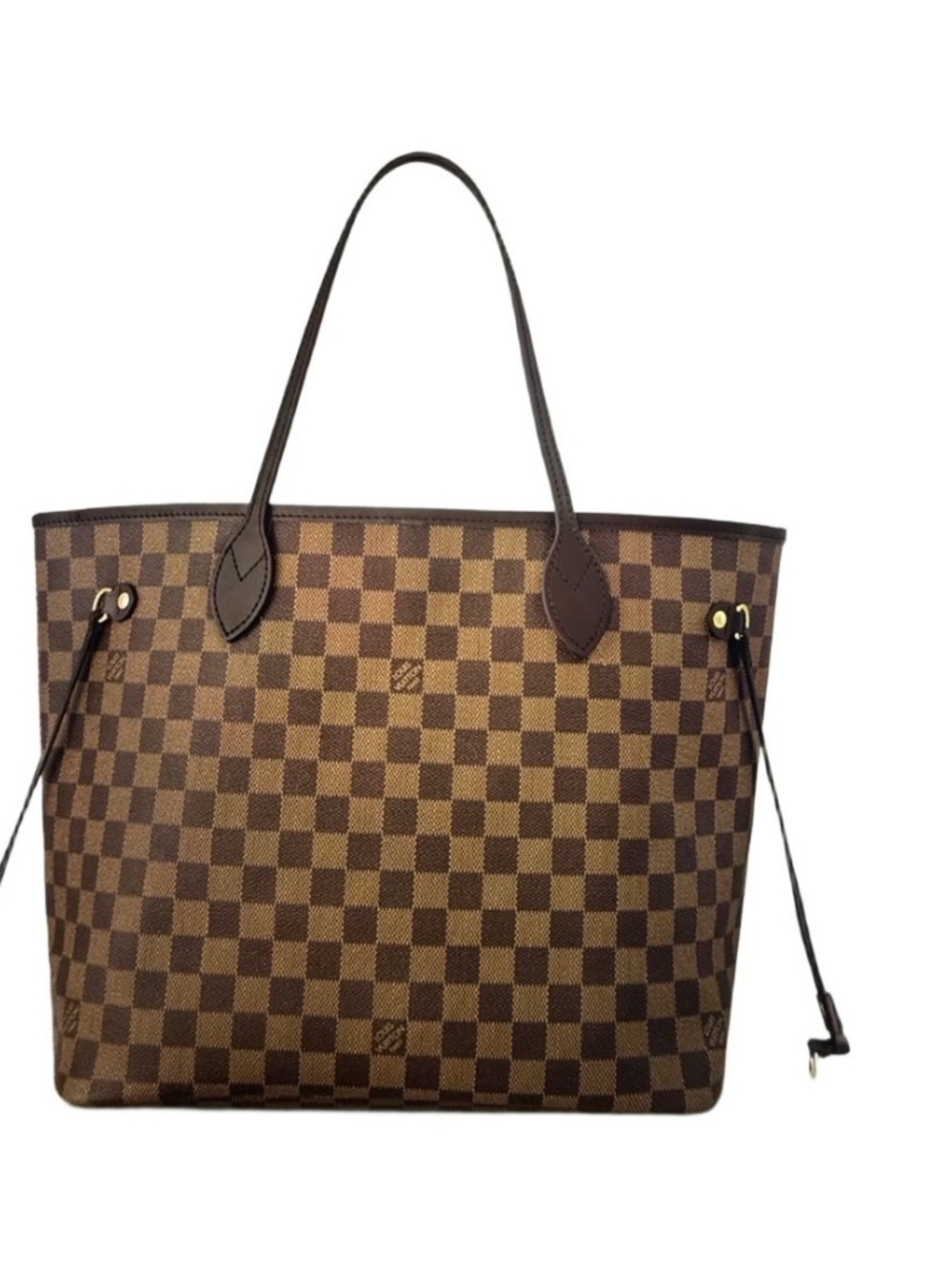 Louis Vuitton Neverfull MM Damier Ebene Tote Cherry Red Interior